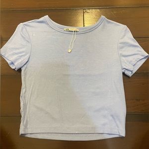 light blue zara top